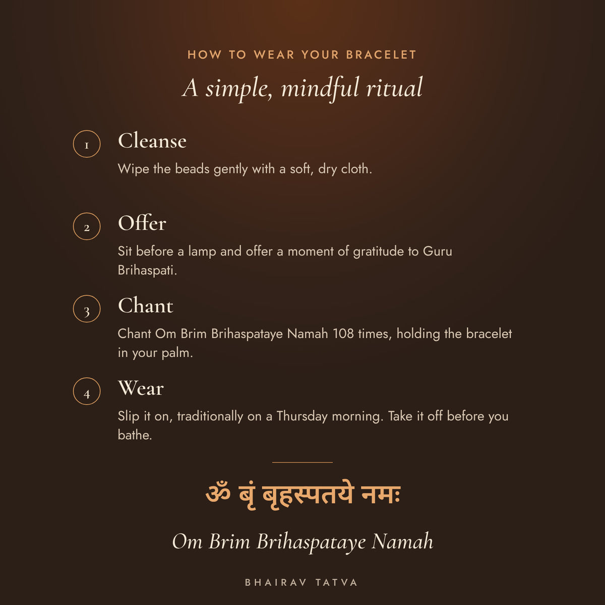 How to wear the Turquoise (Firoza) Bracelet: cleanse, offer, chant Om Brim Brihaspataye Namah, wear